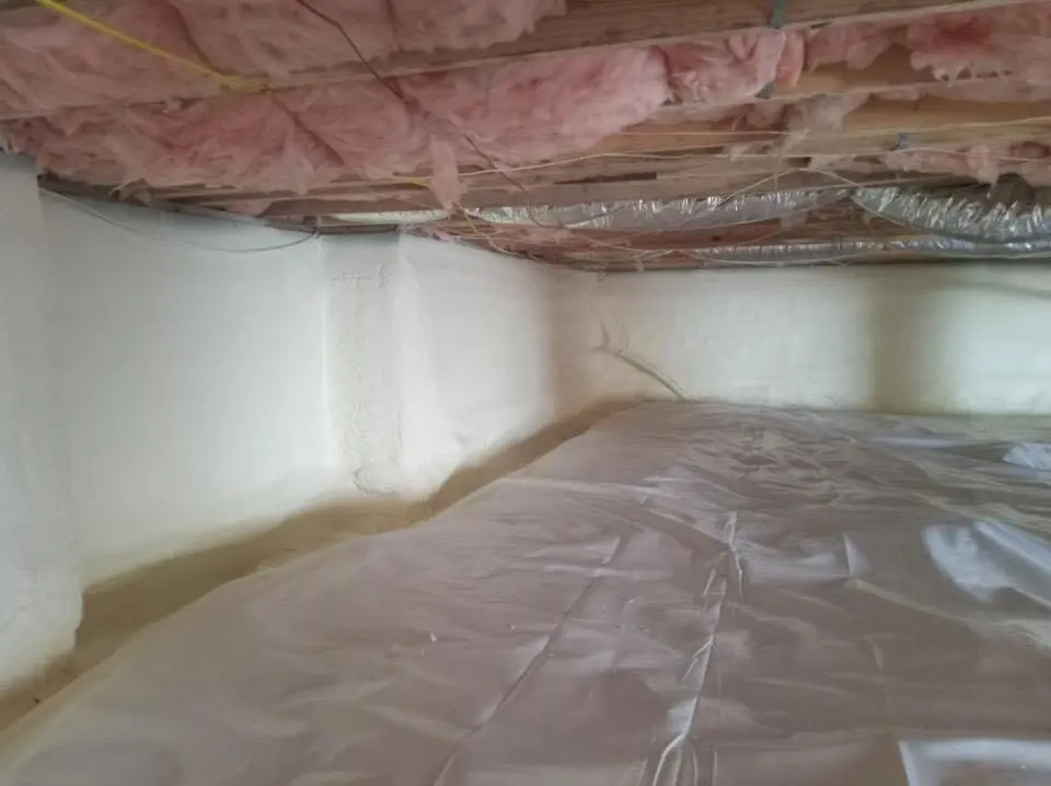 Crawl space encapsulation with closed-cell spray foam for Roof Waterproofing in Iowa Park